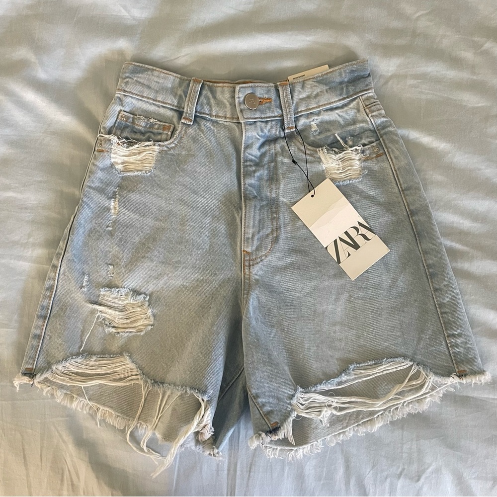 Zara high rise jean shorts